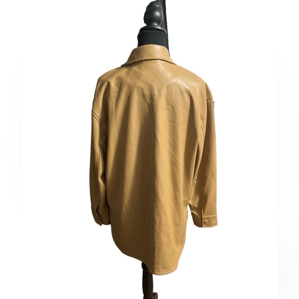 3/25$ (Mix)Ricki’s Faux Leather Jacket, Tan, Size M - Picture 3 of 15